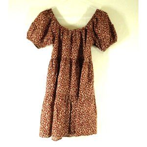 NEW LACAUSA ANTHROPOLOGIE  SMALL WOMEN DRESS Playa Magic Mushroom Cocoa Summer
